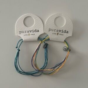 Pura Vida Blue and Rainbow Bracelet Duo